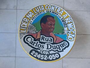Placa: Rua Carlos Duque, Vidigal (RJ)