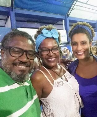 Marcelo Dias e Marielle Franco, na Portela