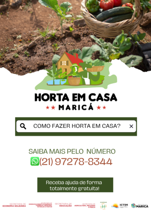 Panfleto de divulgação Horta Em Casa Maricá.png