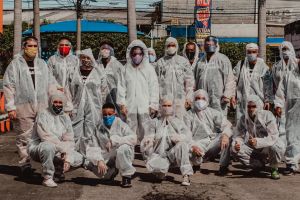 Equipe Movimenta Caxias na mobilização da pandemia do coronavírus.