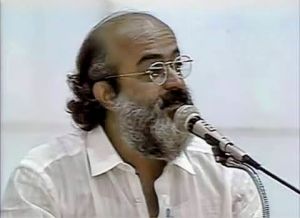Sérgio Arouca (Presidente da Fundação Oswaldo Cruz - Fiocruz) durante a 8ª Conferência Nacional de Saúde em março de 1986.