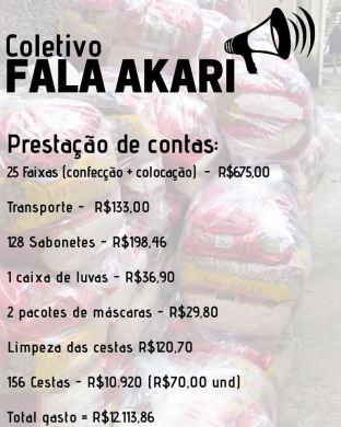 Prestação de contas do Coletivo Fala Akari